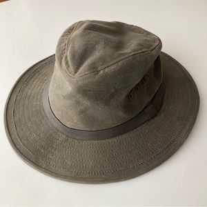 Filson Tin Packer Hat w/Leather Band Size Large Olive Drab Green